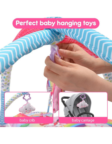 Alfombra de Juego Multifuncional BATTOP 8 en 1 Rosa