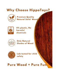 Sonajero de Madera Hecho a Mano HippoToys - Juguete Montessori 2