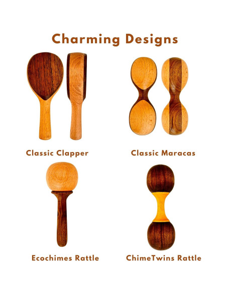 Sonajero de Madera Hecho a Mano HippoToys - Juguete Montessori