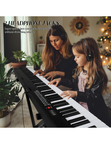 Piano Electrónico Plegable Ktaxon 88 Teclas Negro con Soporte
