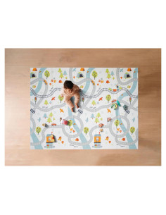 Alfombra de Juego Reversible Nuby 196x147 cm Pistas de Autos