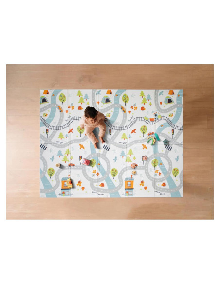 Alfombra de Juego Reversible Nuby 196x147 cm Pistas de Autos