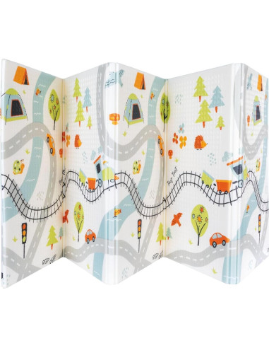 Alfombra de Juego Reversible Nuby 196x147 cm Pistas de Autos