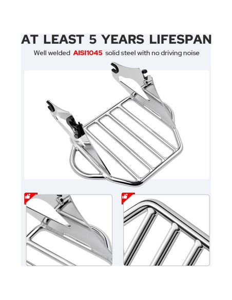 Soporte de Equipaje Desmontable Benlari Cromo para Harley 2009-2024