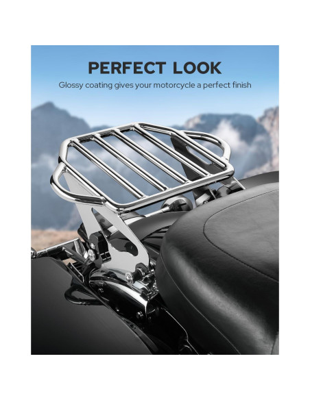 Soporte de Equipaje Desmontable Benlari Cromo para Harley 2009-2024