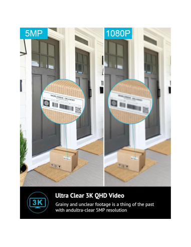 Cámara de Seguridad LaView 5MP 3K IP65 con Visión Nocturna