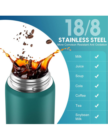 Botella de Agua Aislada SLUXKE 24oz Acero Inoxidable Azul