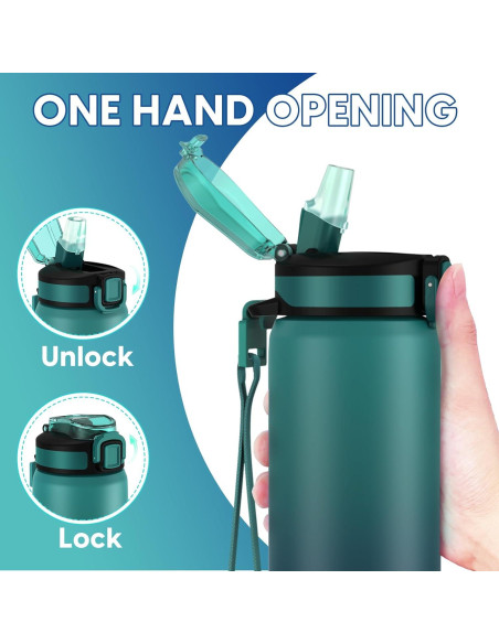 Botella de Agua Aislada SLUXKE 24oz Acero Inoxidable Azul