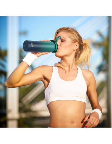 Botella de Agua Aislada SLUXKE 24oz Acero Inoxidable Azul