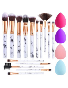 Juego de Brochas de Maquillaje DUAIU 15 Piezas Sintéticas Kabuki