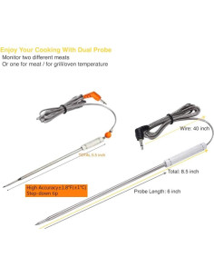 Sonda de Reemplazo CLORY TP08S para Termómetros ThermoPro 2