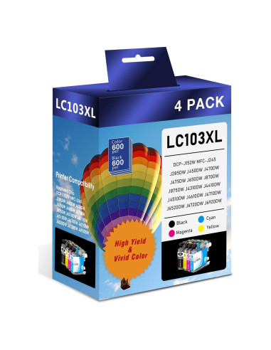 Cartucho de tinta LC103XL compatible Brother - 4 unidades