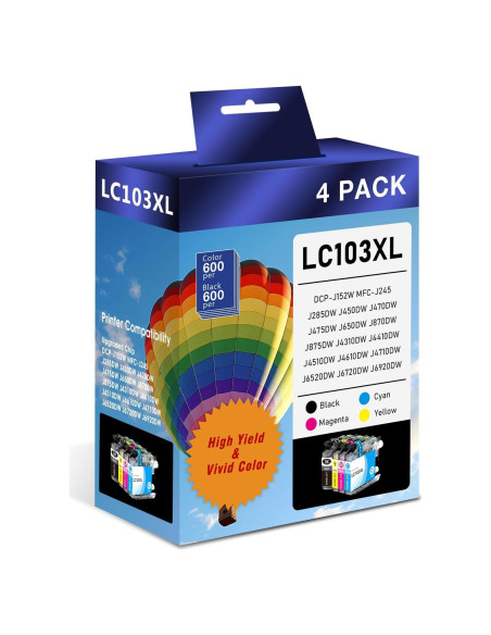 Cartucho de tinta LC103XL compatible Brother - 4 unidades