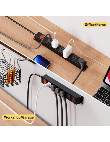 Regleta de Alimentación KF 6 Enchufes 1.83m Protección 2100J