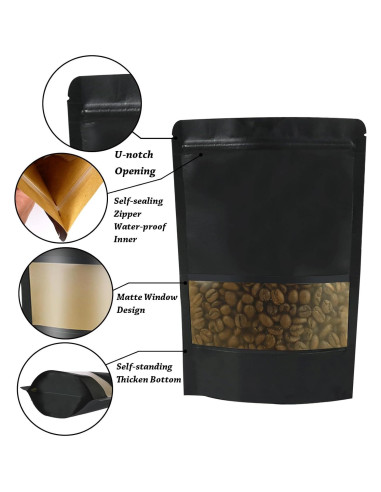 100 Bolsas de Papel Kraft Reutilizables Funnyleaf 10x15 cm