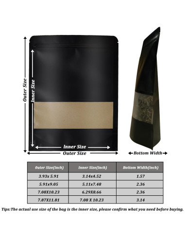 100 Bolsas de Papel Kraft Reutilizables Funnyleaf 10x15 cm