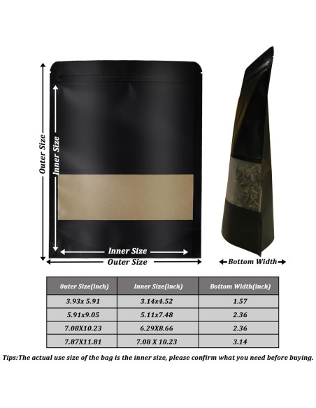 100 Bolsas de Papel Kraft Reutilizables Funnyleaf 10x15 cm