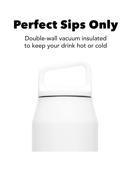 Botella de Agua Aislada MiiR 32oz Acero Inoxidable Blanco