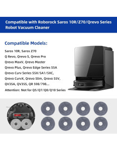 8 Almohadillas de Microfibra para Aspiradora Roborock 10R/Z70 2