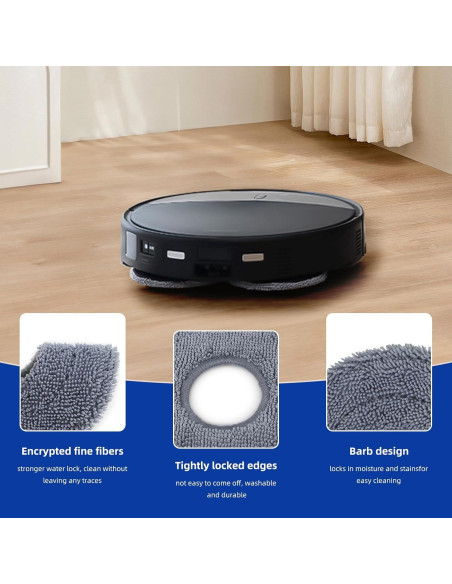 8 Almohadillas de Microfibra para Aspiradora Roborock 10R/Z70