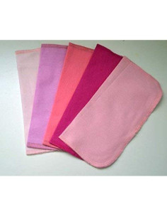 Juego de 5 paños de franela ecológicos 20x20 cm Rosa y Púrpura 2