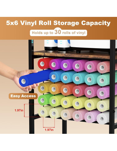 Mesa de Manualidades Rodante ORNAROVI con Almacenamiento Negro