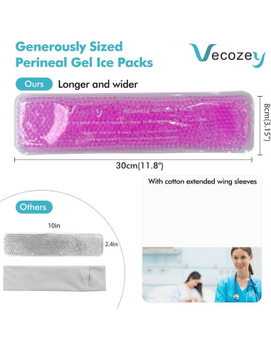 3 Paquetes de Hielo Perineales Vecozey para Alivio Postparto