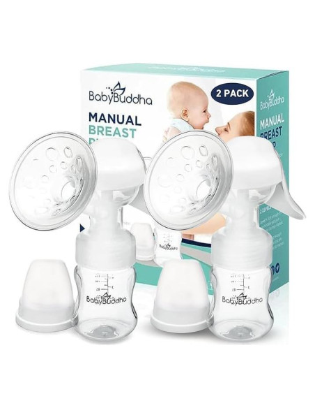 Bomba de Pecho Manual BabyBuddha - Paquete de 2, Sin Cable, Higiénica