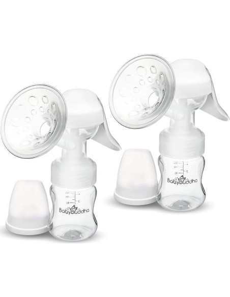 Bomba de Pecho Manual BabyBuddha - Paquete de 2, Sin Cable, Higiénica