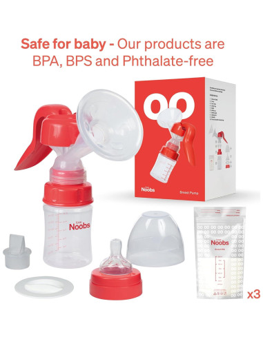 Extractor de Leche Manual Robust con 3 Bolsas de Almacenamiento