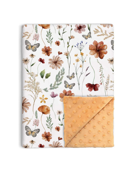 Manta de Bebé Buerhanerry Floral 76x102cm Doble Capa