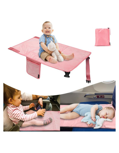 Cama de avión para niños pequeños - Terciopelo Rosa
