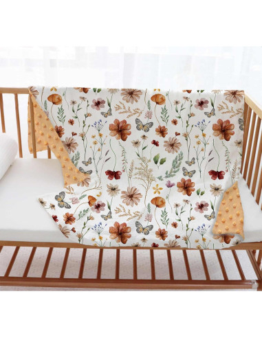 Manta de Bebé Buerhanerry Floral 76x102cm Doble Capa