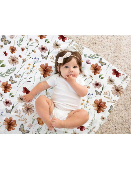 Manta de Bebé Buerhanerry Floral 76x102cm Doble Capa