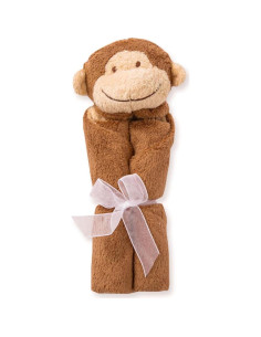 Manta Angel Dear Mono Marrón 33x33 cm Suave Lavable 2