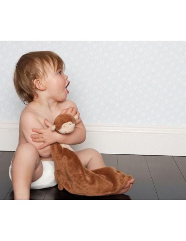 Manta Angel Dear Mono Marrón 33x33 cm Suave Lavable