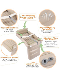 Cama de avión inflable para niños PAHTTO - 50 kg - Viaje 2
