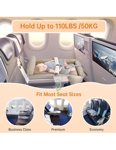 Cama de avión inflable para niños PAHTTO - 50 kg - Viaje