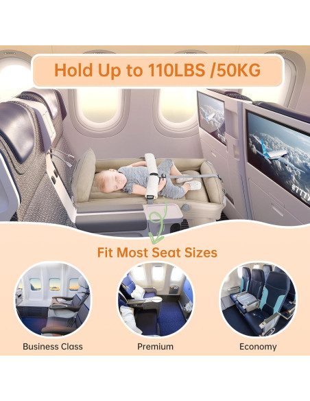 Cama de avión inflable para niños PAHTTO - 50 kg - Viaje