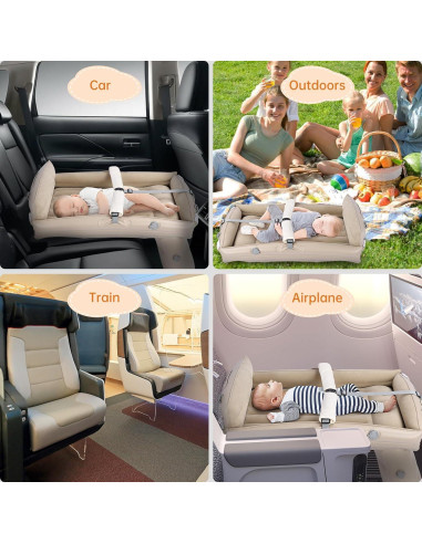 Cama de avión inflable para niños PAHTTO - 50 kg - Viaje