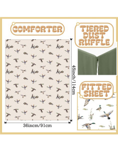 Juego de Ropa de Cuna 3 Piezas CroBlissful Pato Mallard Verde 2