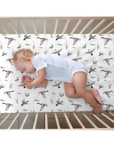 Juego de Ropa de Cuna 3 Piezas CroBlissful Pato Mallard Verde