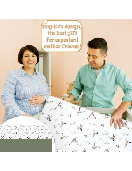 Juego de Ropa de Cuna 3 Piezas CroBlissful Pato Mallard Verde