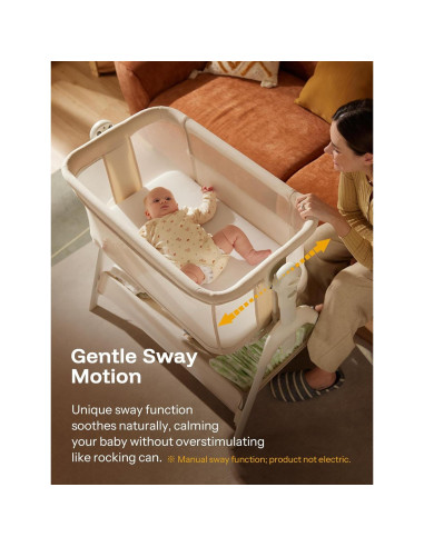Cuna Balanceadora HARPPA 3 en 1 con Colchón y Malla Transpirable