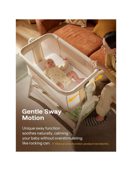 Cuna Balanceadora HARPPA 3 en 1 con Colchón y Malla Transpirable