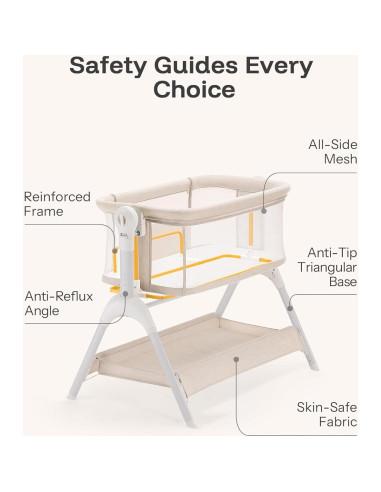 Cuna Balanceadora HARPPA 3 en 1 con Colchón y Malla Transpirable