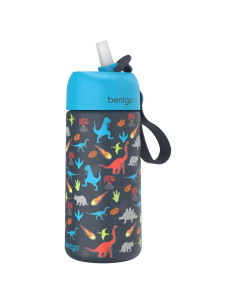 Botella de Agua Aislada Bentgo Kids 414 ml Dinosaurio - A Prueba de Fugas