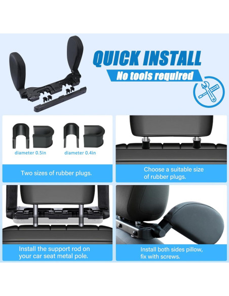 Almohada de Reposacabezas HSWT Ajustable para Coche Beige