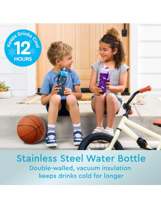 Botella de Agua Aislada Bentgo Kids 414 ml Dinosaurio - A Prueba de Fugas 2