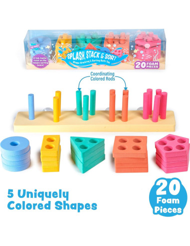 Clasificador de Formas y Juguete de Apilamiento Tub Works 20 Piezas